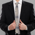 Vintage Geometric Leaf Pattern Print Necktie