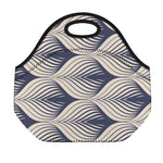 Vintage Geometric Leaf Pattern Print Neoprene Lunch Bag