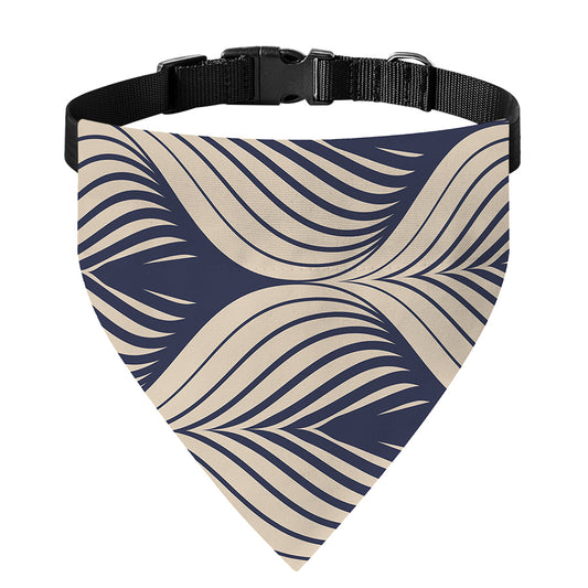 Vintage Geometric Leaf Pattern Print Over The Collar Dog Bandana