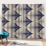 Vintage Geometric Leaf Pattern Print Pencil Pleat Curtains