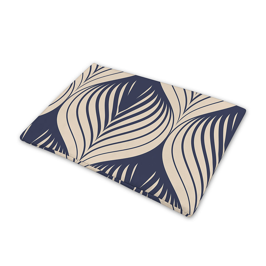 Vintage Geometric Leaf Pattern Print Pet Cooling Mat Cover