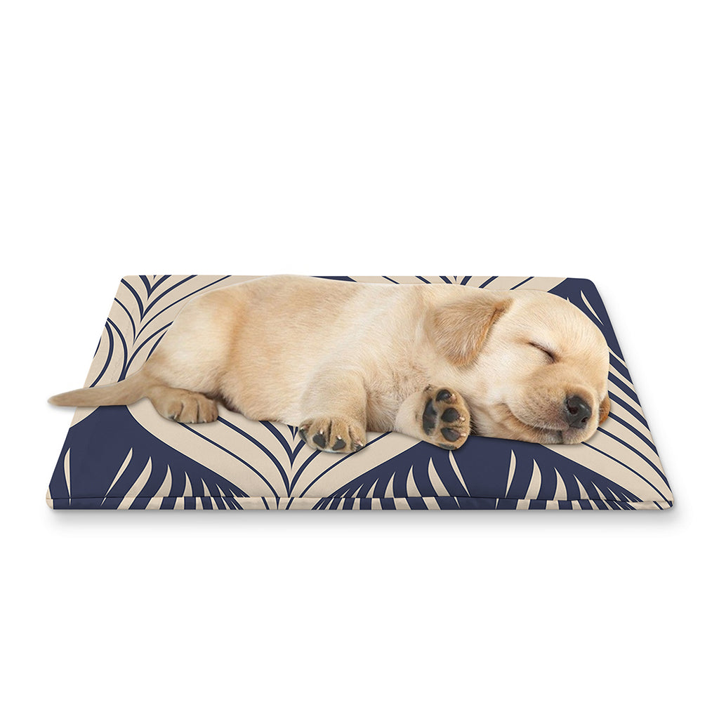 Vintage Geometric Leaf Pattern Print Pet Cooling Mat Cover