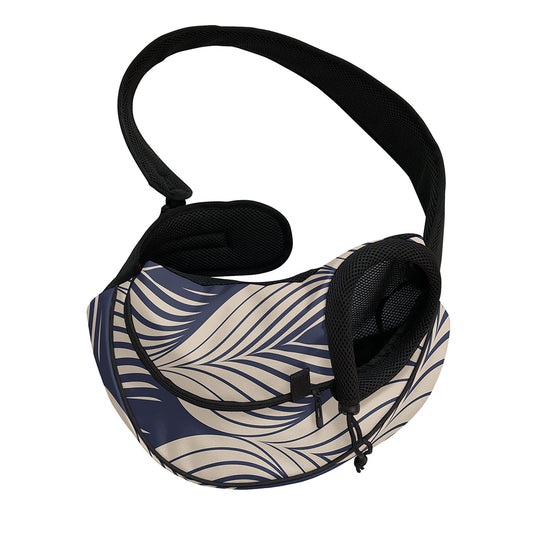 Vintage Geometric Leaf Pattern Print Pet Sling Carrier