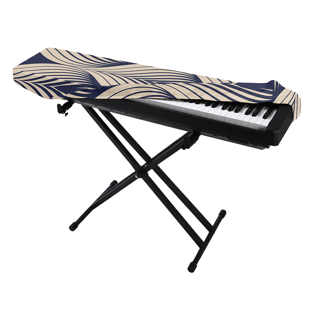 Vintage Geometric Leaf Pattern Print Piano Keyboard Cover