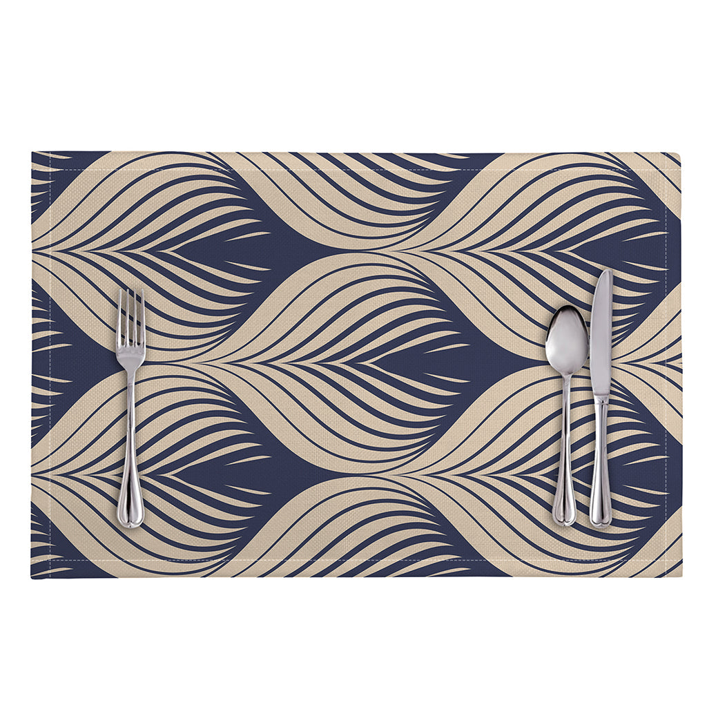 Vintage Geometric Leaf Pattern Print Placemat