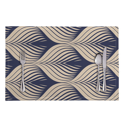 Vintage Geometric Leaf Pattern Print Placemat