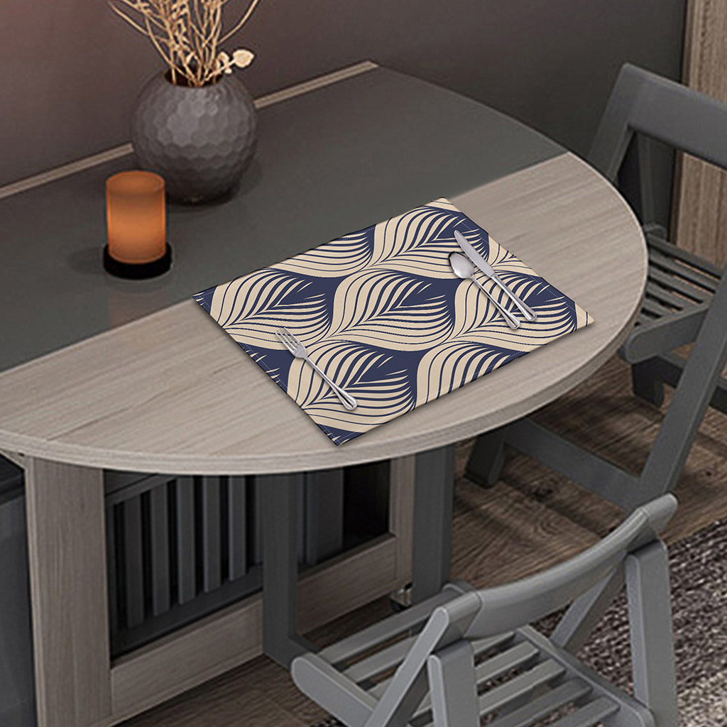 Vintage Geometric Leaf Pattern Print Placemat