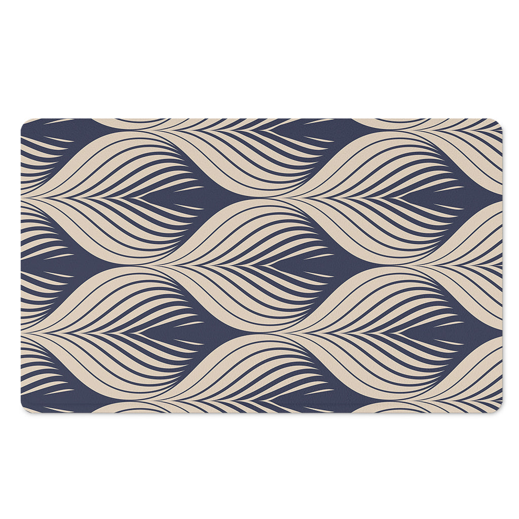 Vintage Geometric Leaf Pattern Print Polyester Doormat
