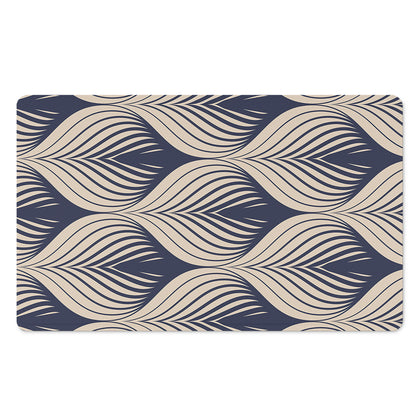 Vintage Geometric Leaf Pattern Print Polyester Doormat
