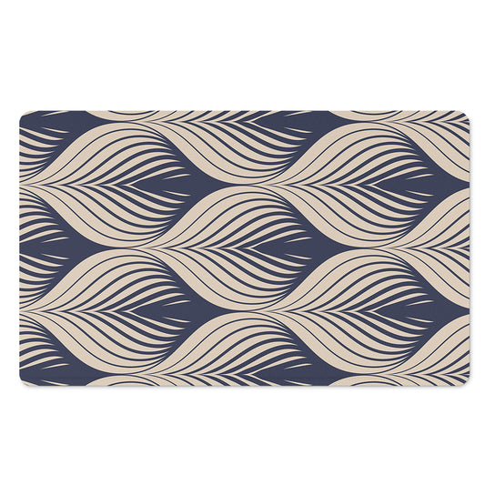 Vintage Geometric Leaf Pattern Print Polyester Doormat