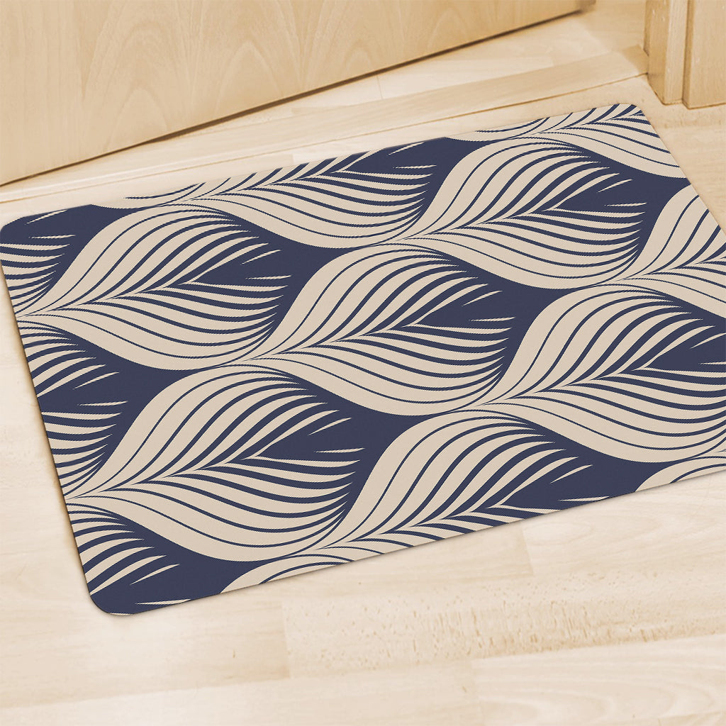 Vintage Geometric Leaf Pattern Print Polyester Doormat