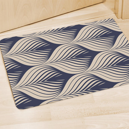 Vintage Geometric Leaf Pattern Print Polyester Doormat