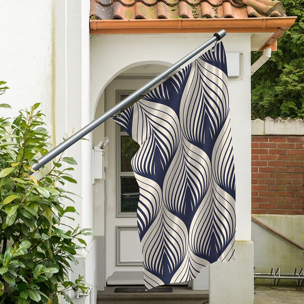 Vintage Geometric Leaf Pattern Print Polyester Flag