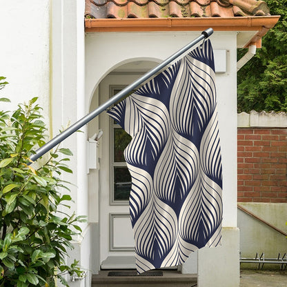 Vintage Geometric Leaf Pattern Print Polyester Flag