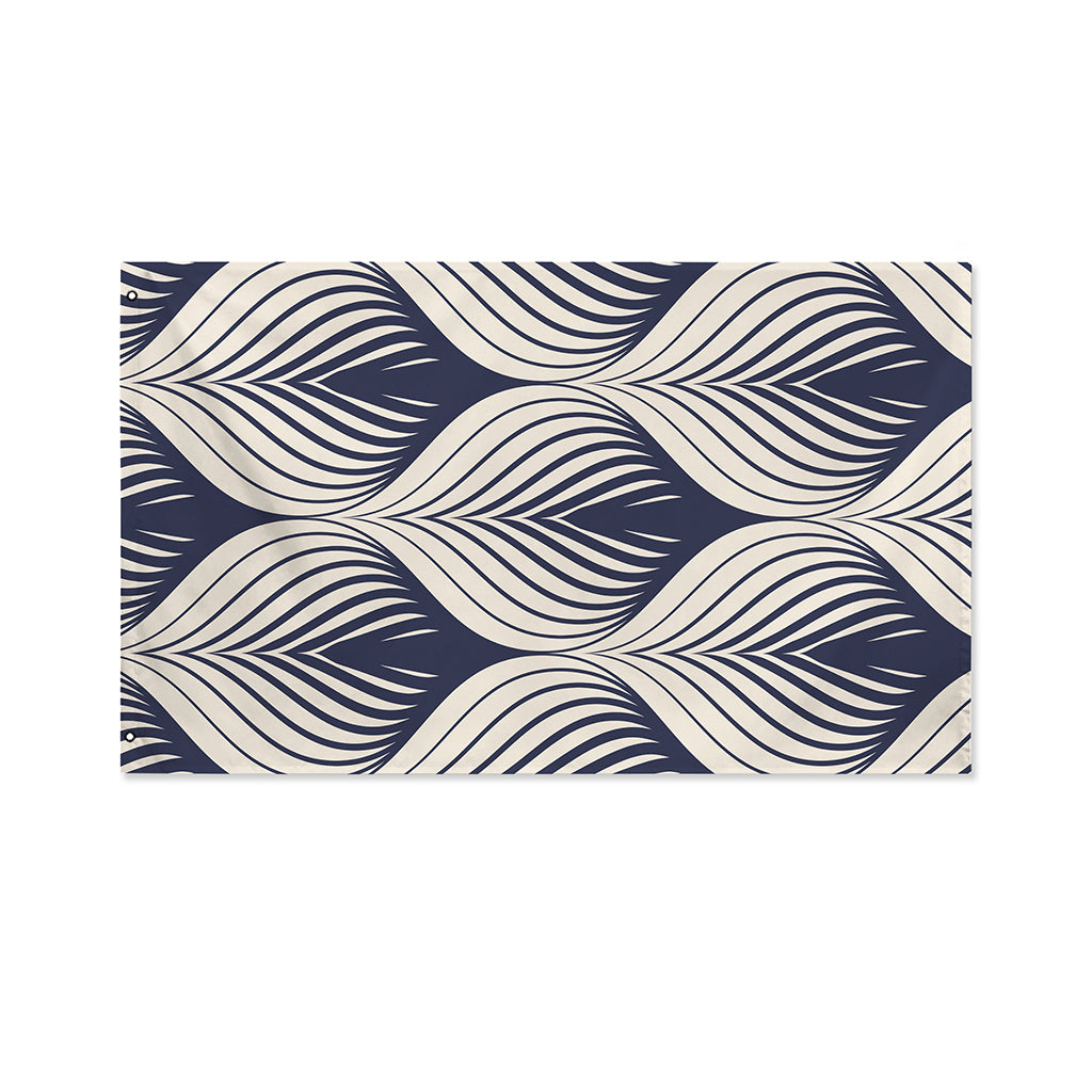 Vintage Geometric Leaf Pattern Print Polyester Flag