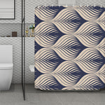 Vintage Geometric Leaf Pattern Print Polyester Shower Curtain