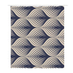 Vintage Geometric Leaf Pattern Print Polyester Shower Curtain