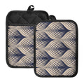 Vintage Geometric Leaf Pattern Print Pot Holders With Pocket
