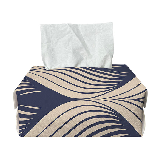 Vintage Geometric Leaf Pattern Print Rectangle Tissue Box Cover