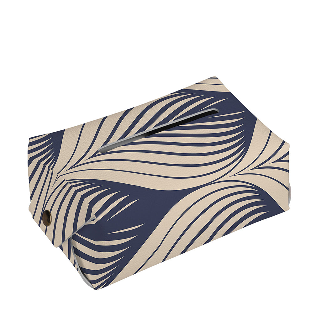 Vintage Geometric Leaf Pattern Print Rectangle Tissue Box Cover
