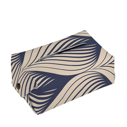 Vintage Geometric Leaf Pattern Print Rectangle Tissue Box Cover