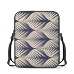 Vintage Geometric Leaf Pattern Print Rectangular Crossbody Bag