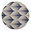 Vintage Geometric Leaf Pattern Print Round Blanket