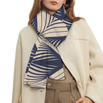 Vintage Geometric Leaf Pattern Print Scarf