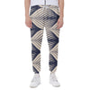 Vintage Geometric Leaf Pattern Print Scuba Joggers