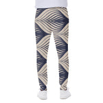 Vintage Geometric Leaf Pattern Print Scuba Joggers