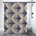 Vintage Geometric Leaf Pattern Print Shower Curtain