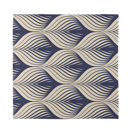 Vintage Geometric Leaf Pattern Print Silk Bandana
