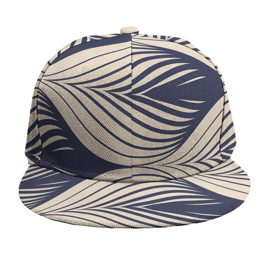 Vintage Geometric Leaf Pattern Print Snapback Cap