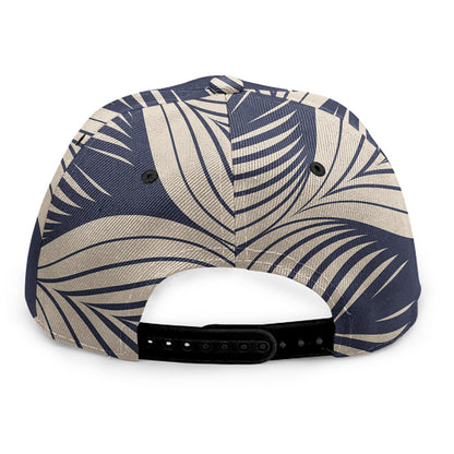 Vintage Geometric Leaf Pattern Print Snapback Cap