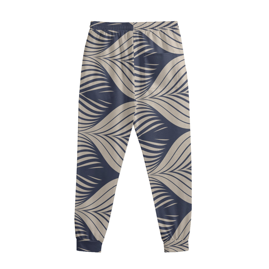 Vintage Geometric Leaf Pattern Print Sweatpants