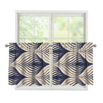 Vintage Geometric Leaf Pattern Print Tier Curtains