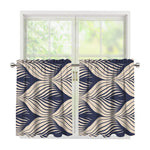 Vintage Geometric Leaf Pattern Print Tier Curtains