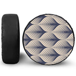 Vintage Geometric Leaf Pattern Print Tire Cover