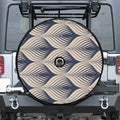 Vintage Geometric Leaf Pattern Print Tire Cover With Camera Hole