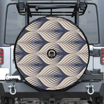 Vintage Geometric Leaf Pattern Print Tire Cover With Camera Hole