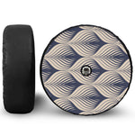 Vintage Geometric Leaf Pattern Print Tire Cover With Camera Hole
