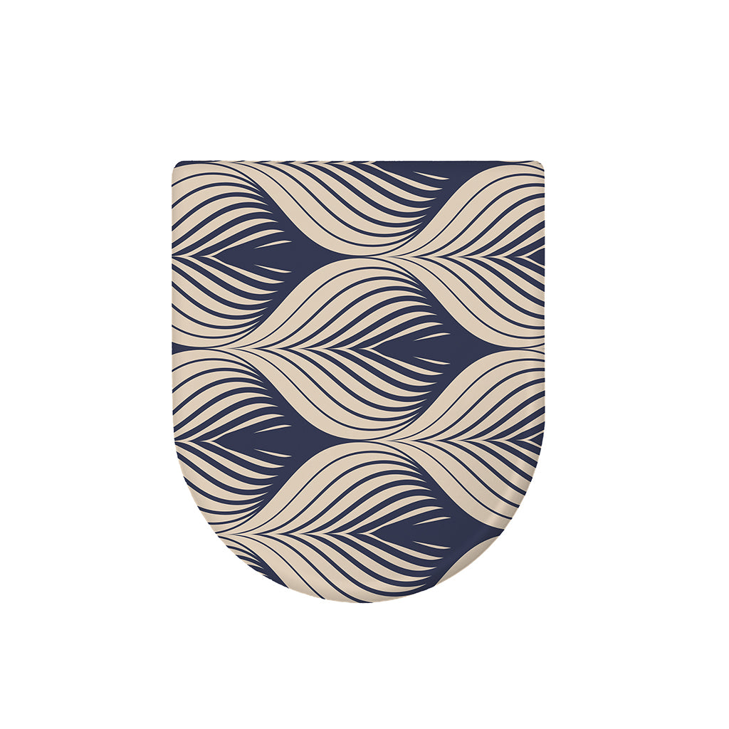 Vintage Geometric Leaf Pattern Print Toilet Lid Cover