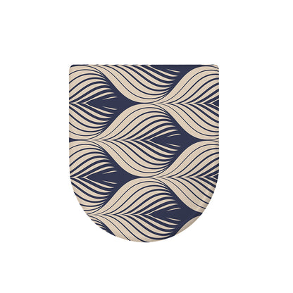 Vintage Geometric Leaf Pattern Print Toilet Lid Cover
