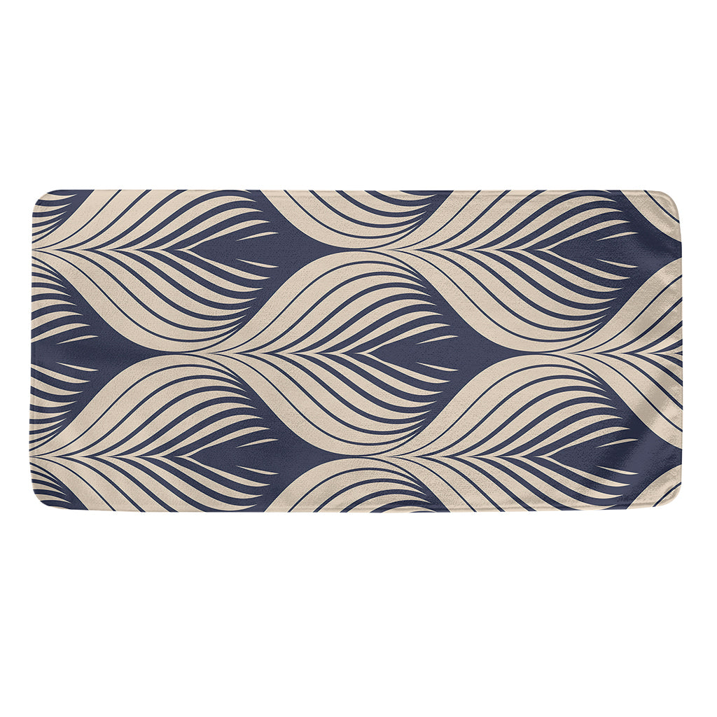 Vintage Geometric Leaf Pattern Print Towel