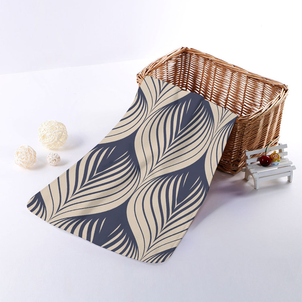 Vintage Geometric Leaf Pattern Print Towel