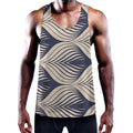 Vintage Geometric Leaf Pattern Print Men's Workout Tank Top