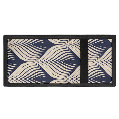 Vintage Geometric Leaf Pattern Print Trifold Wallet