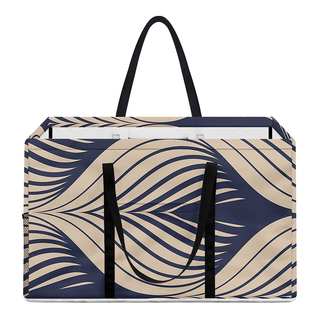 Vintage Geometric Leaf Pattern Print Utility Tote Bag