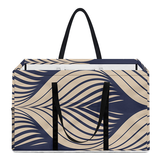 Vintage Geometric Leaf Pattern Print Utility Tote Bag