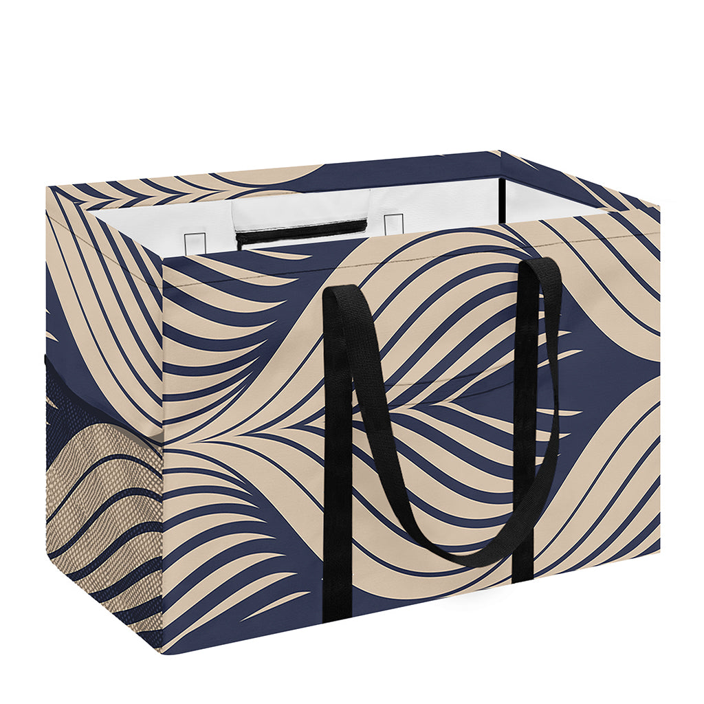 Vintage Geometric Leaf Pattern Print Utility Tote Bag